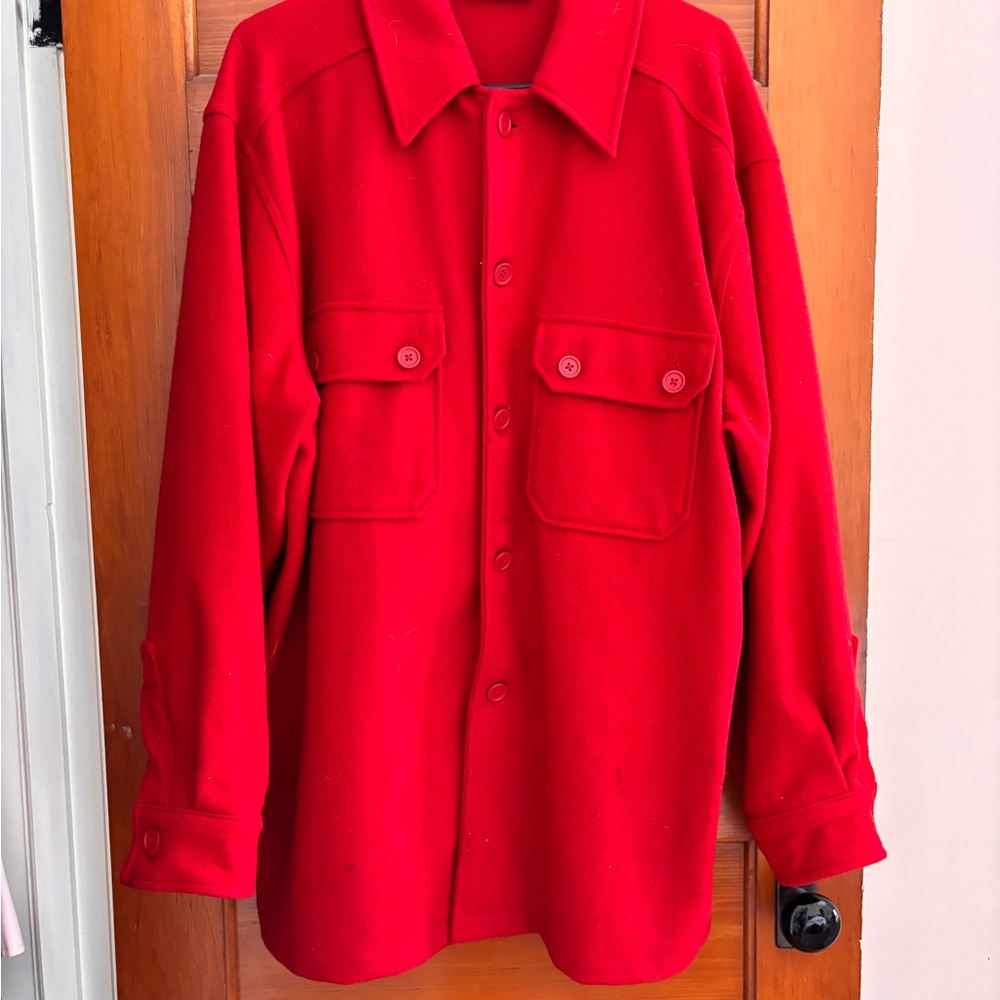 Men's Red Button-Up Jacket